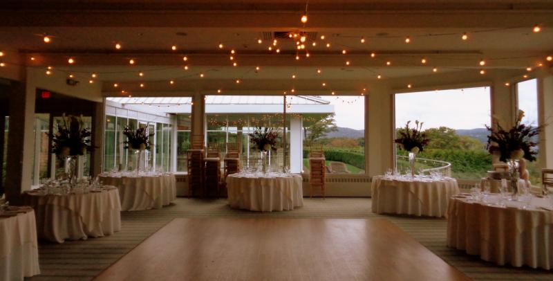 Bistro string lights at The Garrison